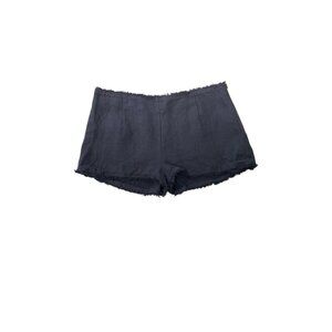 Lucca Womens Black Linen Frayed Hem Shorts Size M